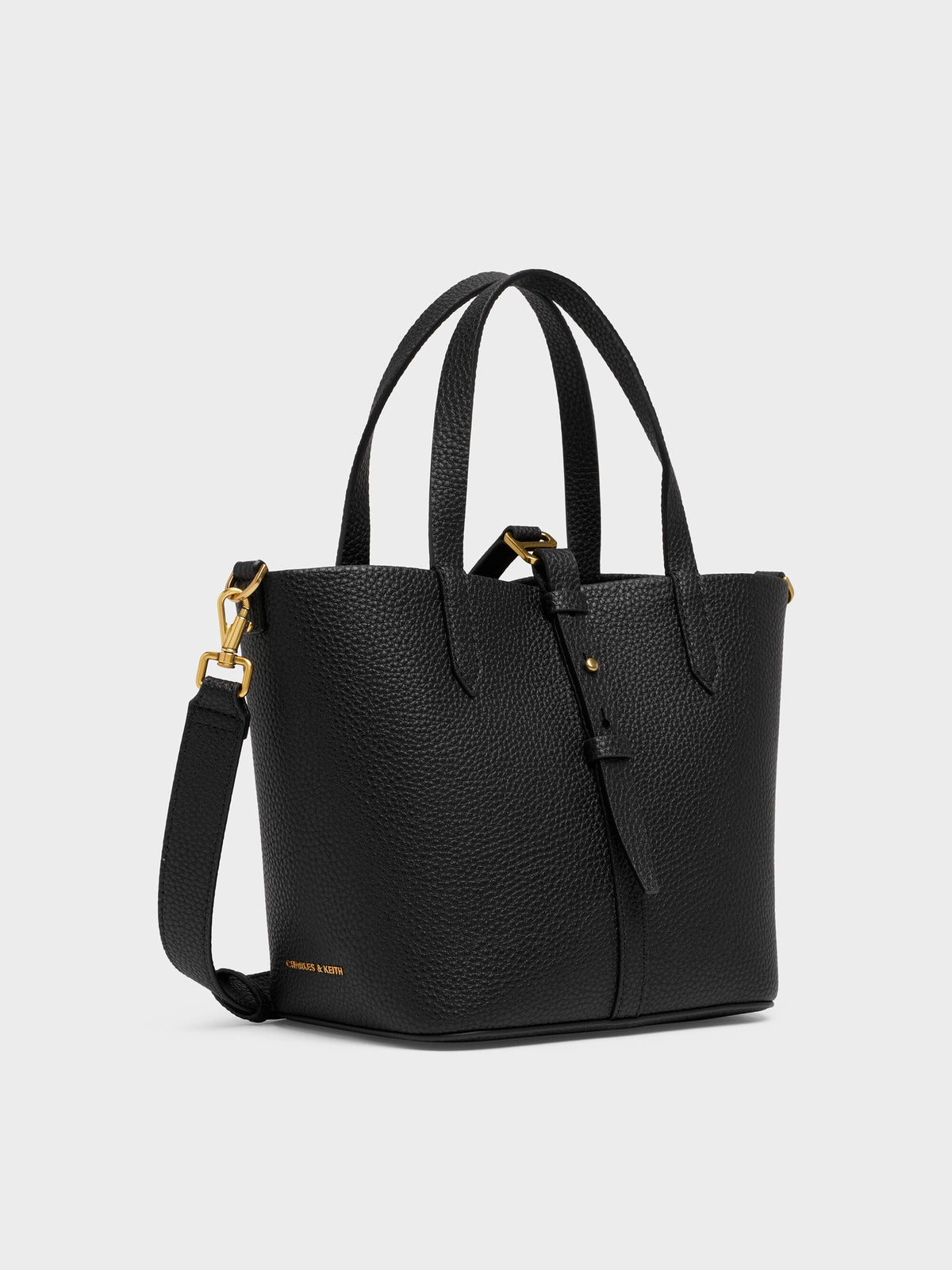 CHARLES & KEITH Trusted / Beryl Belted Bucket Bag - Black