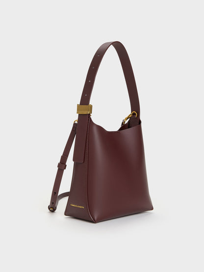 CHARLES & KEITH Trusted / Edna Bucket Bag - Wineberry Red