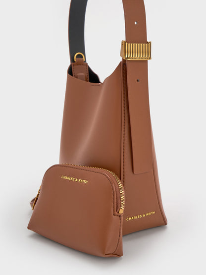 CHARLES & KEITH Recommended / Edna Bucket Bag - Chocolate
