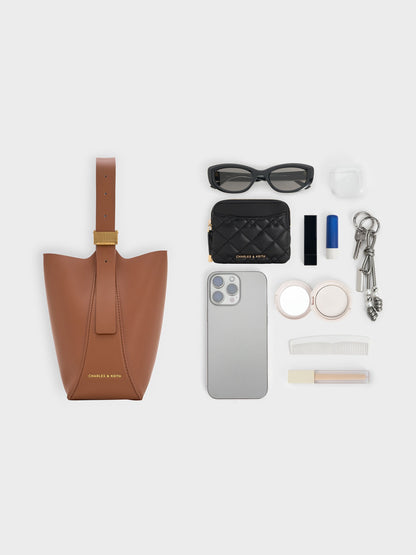 CHARLES & KEITH Recommended / Edna Bucket Bag - Chocolate