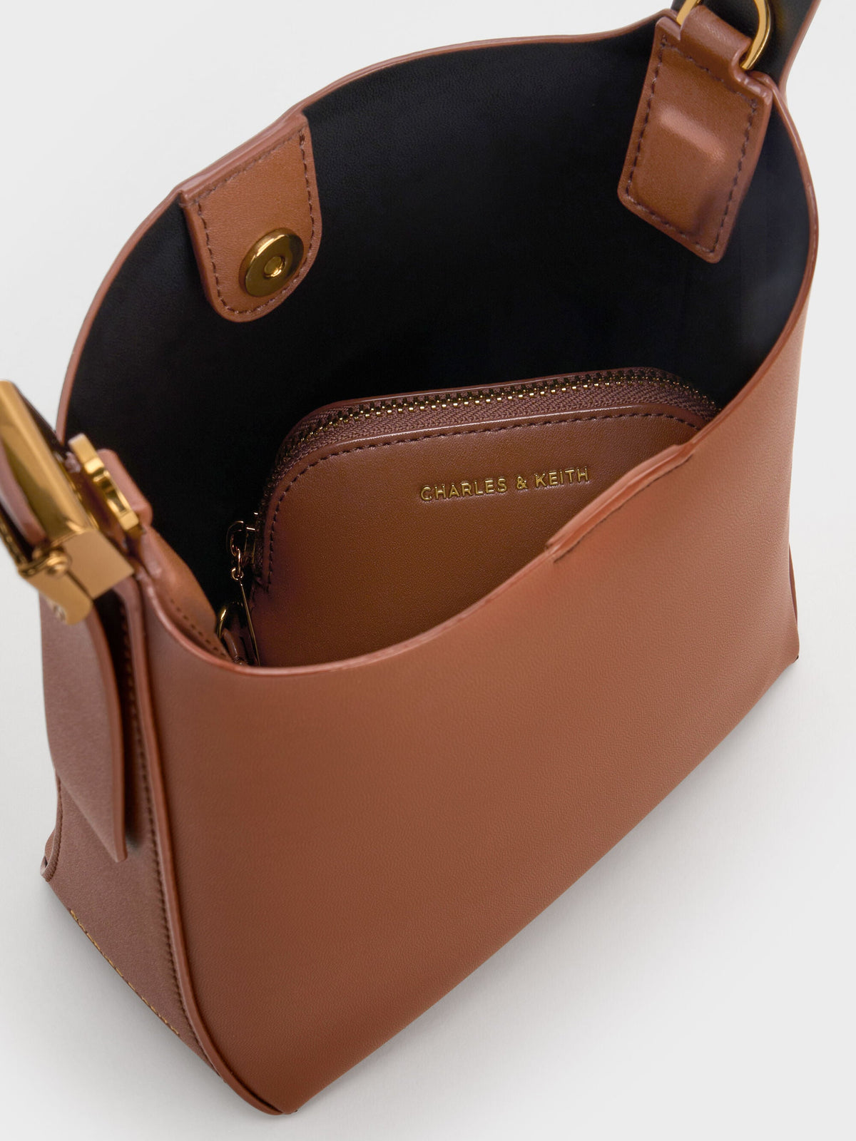 CHARLES & KEITH Recommended / Edna Bucket Bag - Chocolate