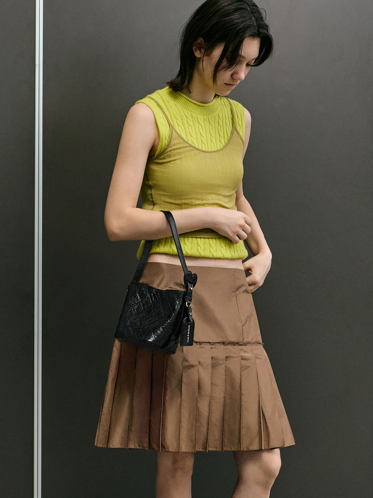 CHARLES & KEITH Best Price / Duo Quilted Chain Bucket Bag - Black