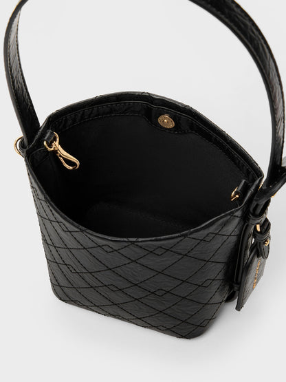 CHARLES & KEITH Best Price / Duo Quilted Chain Bucket Bag - Black