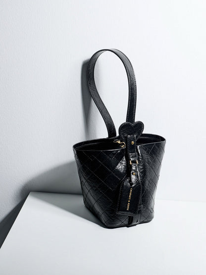 CHARLES & KEITH Best Price / Duo Quilted Chain Bucket Bag - Black