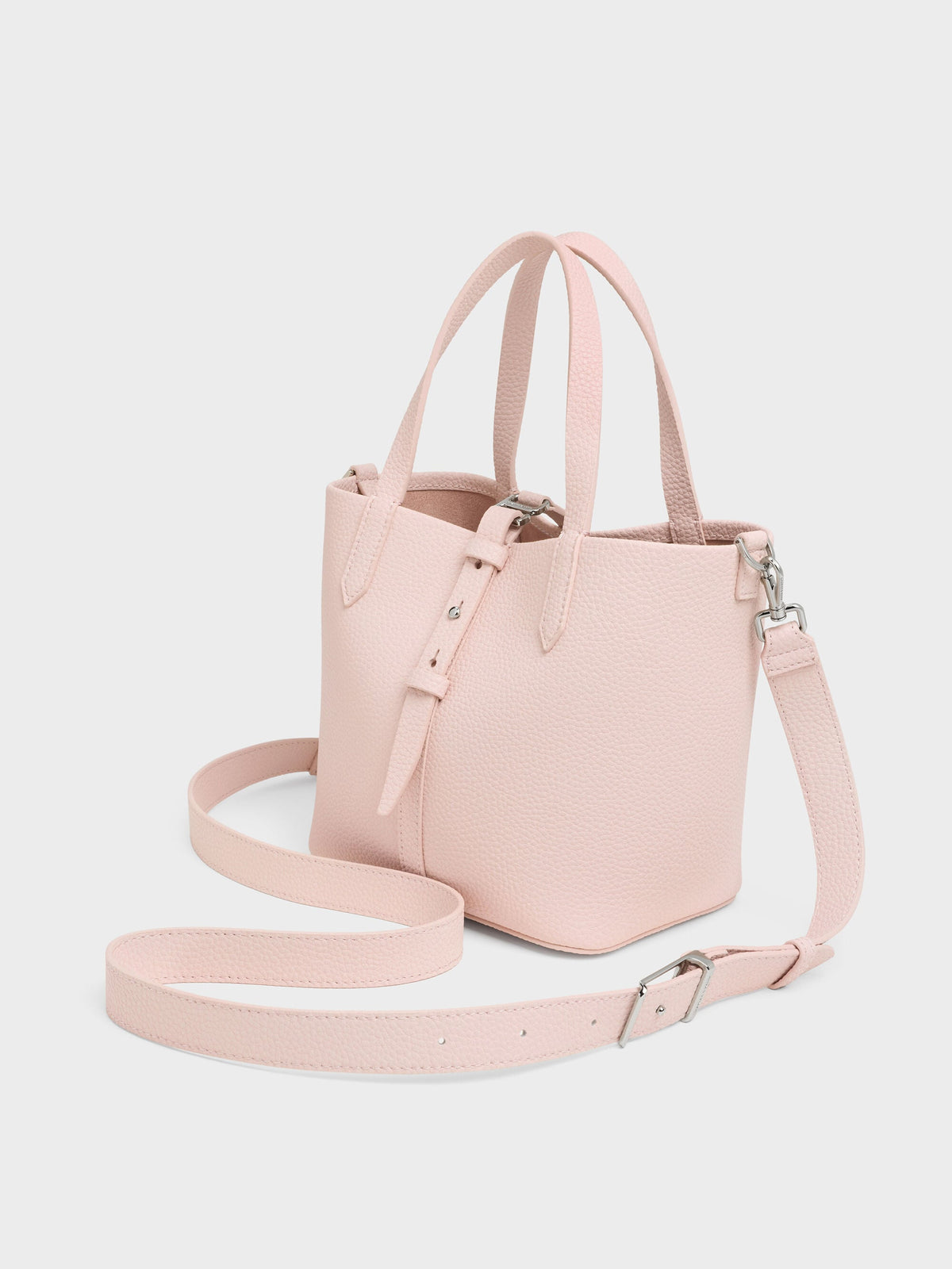 CHARLES & KEITH Exclusive / Beryl Belted Bucket Bag - Soft Pink