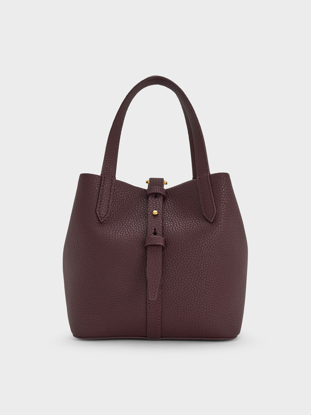 CHARLES & KEITH Discount / Beryl Belted Bucket Bag - Wineberry Red