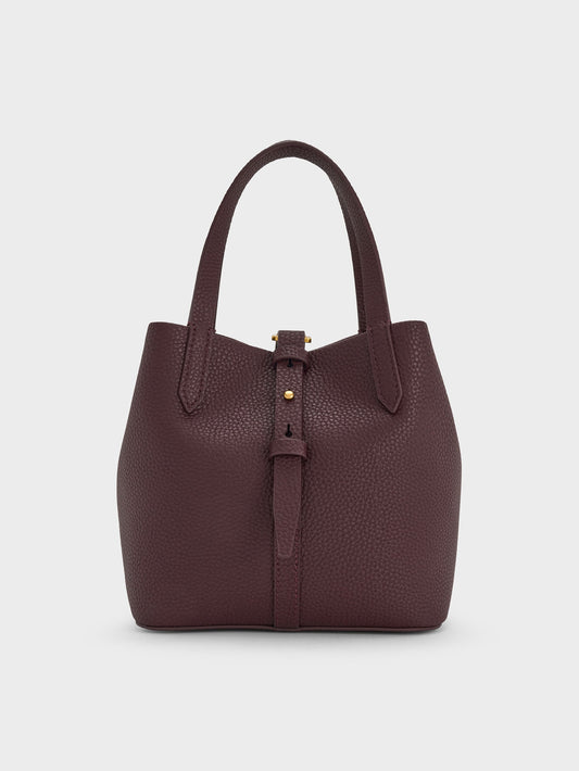CHARLES & KEITH Discount / Beryl Belted Bucket Bag - Wineberry Red