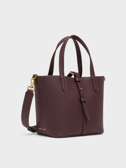 CHARLES & KEITH Discount / Beryl Belted Bucket Bag - Wineberry Red