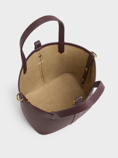 CHARLES & KEITH Discount / Beryl Belted Bucket Bag - Wineberry Red