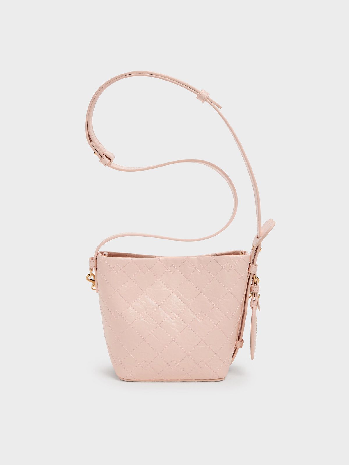 CHARLES & KEITH Customer Favorite / Duo Quilted Chain Bucket Bag - Soft Pink