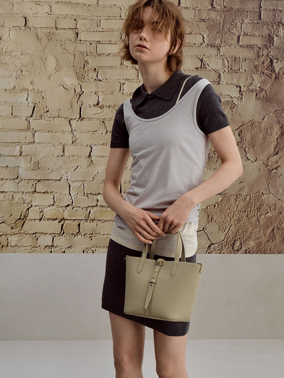 CHARLES & KEITH Best Price / Beryl Belted Bucket Bag - Pale Olive