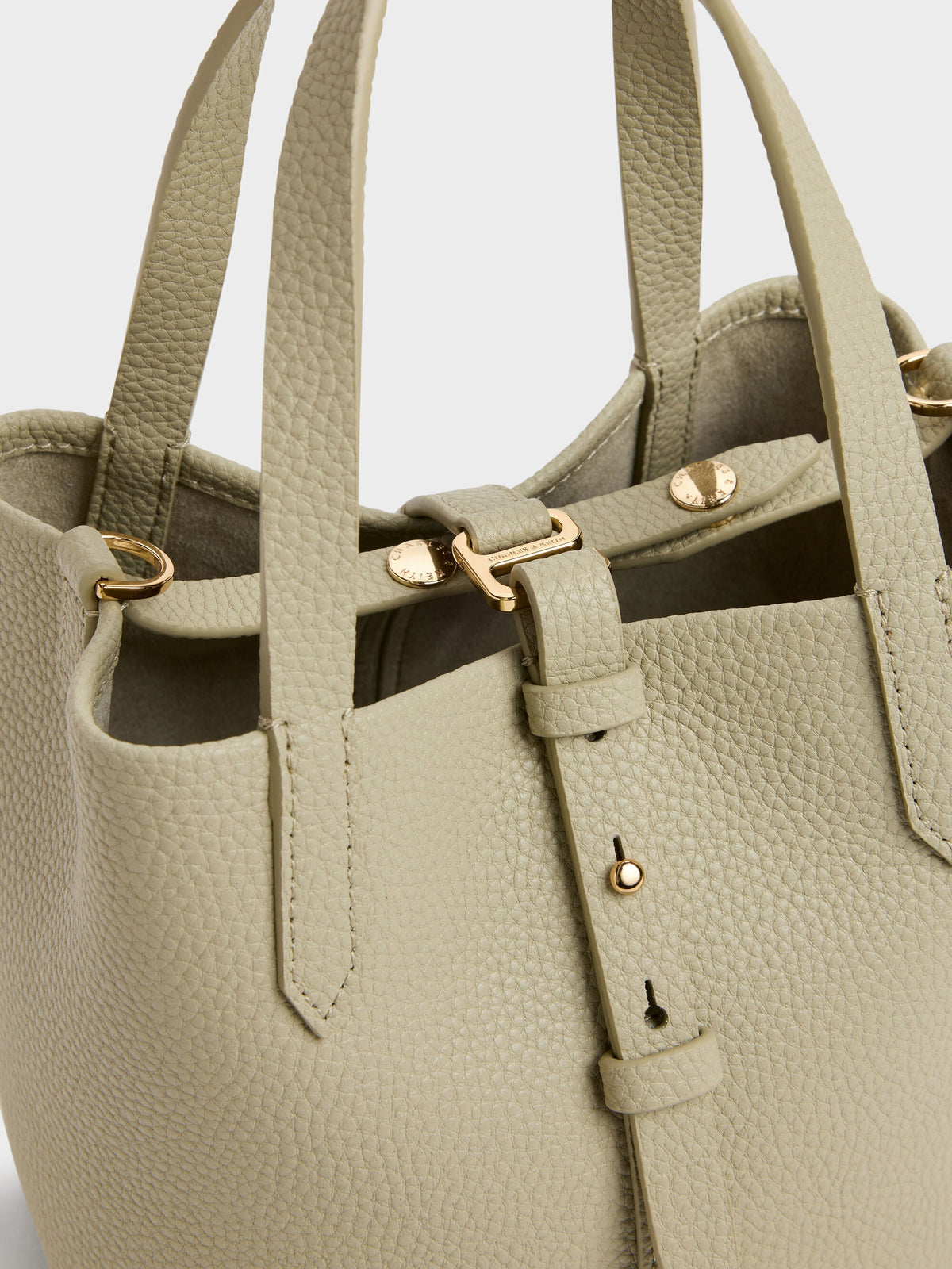 CHARLES & KEITH Best Price / Beryl Belted Bucket Bag - Pale Olive