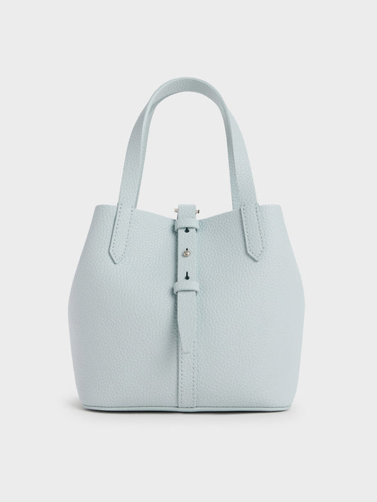 CHARLES & KEITH Essential / Beryl Belted Bucket Bag - Sea Salt Blue