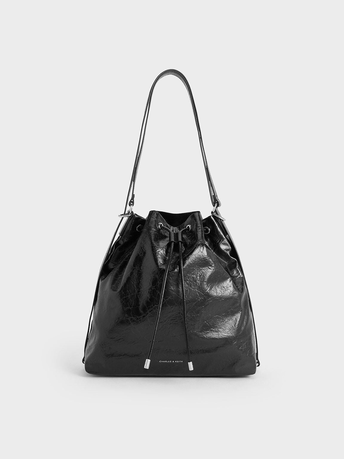 CHARLES & KEITH Customer Favorite / Neva Two-Way Bucket Bag - Noir