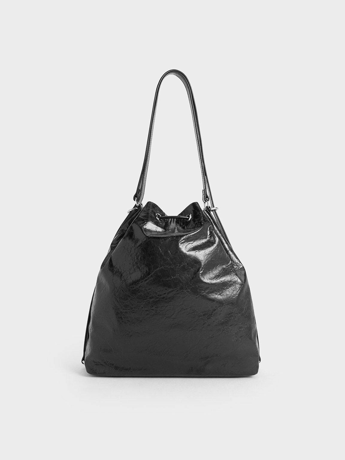 CHARLES & KEITH Customer Favorite / Neva Two-Way Bucket Bag - Noir