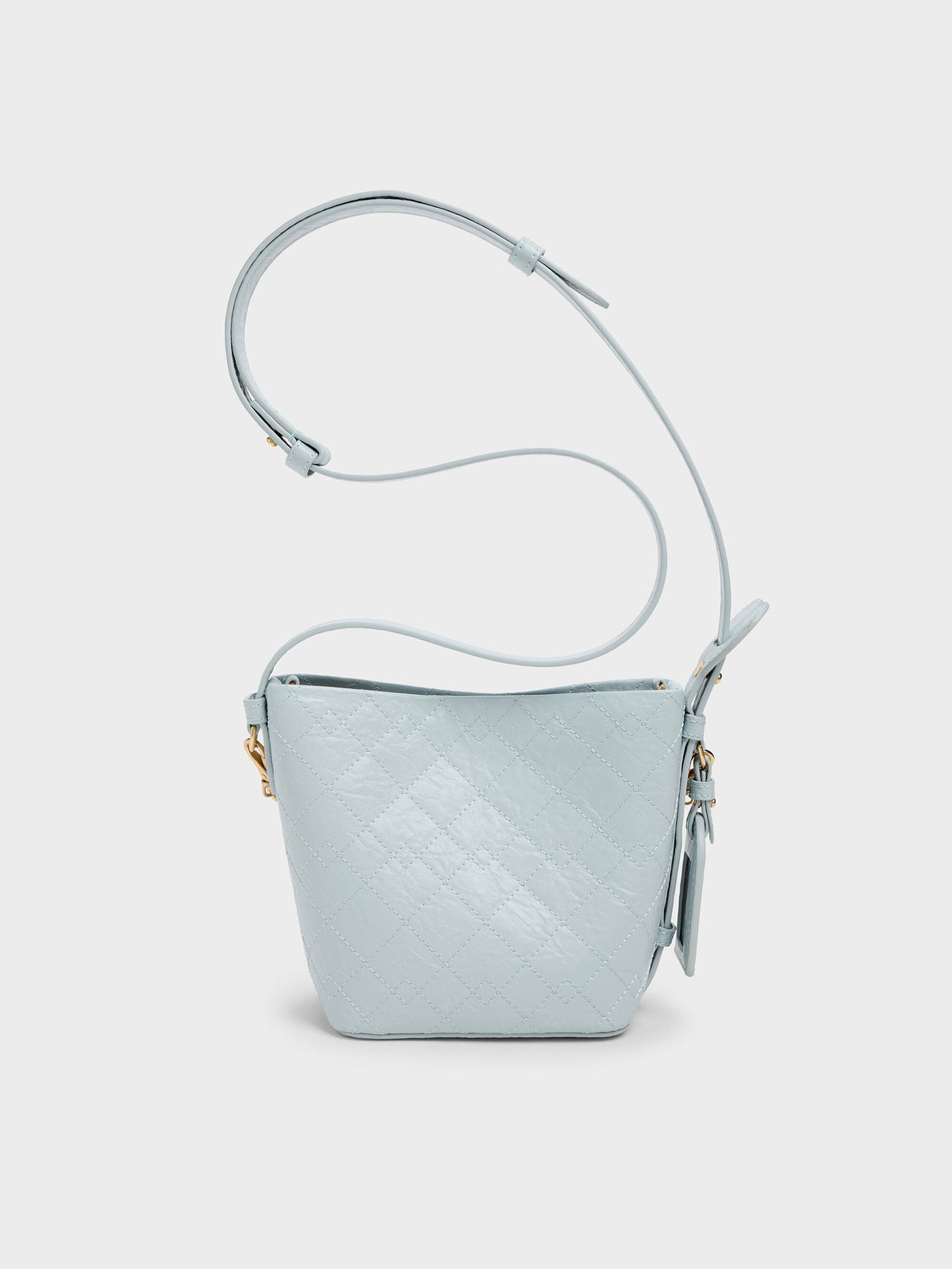 CHARLES & KEITH Great Value / Duo Quilted Chain Bucket Bag - Sea Salt Blue