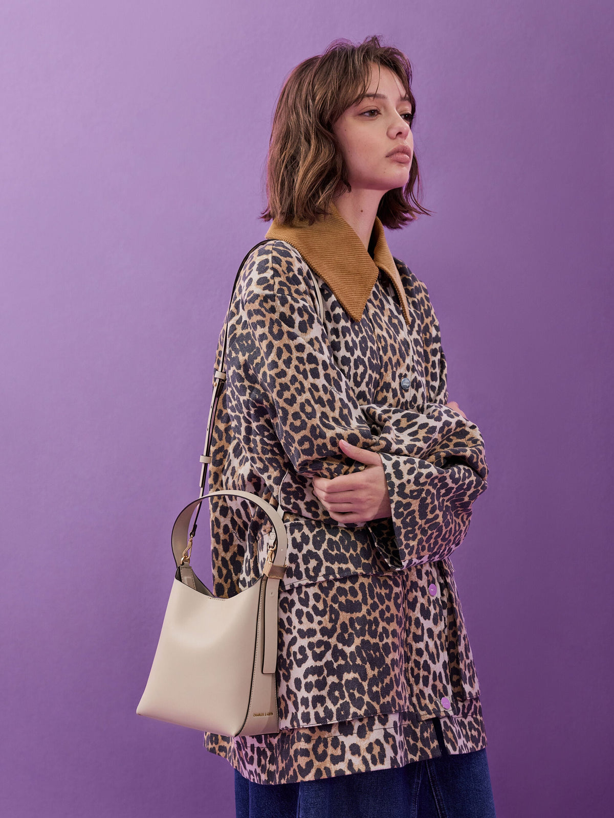 CHARLES & KEITH Trusted / Edna Bucket Bag - Oat