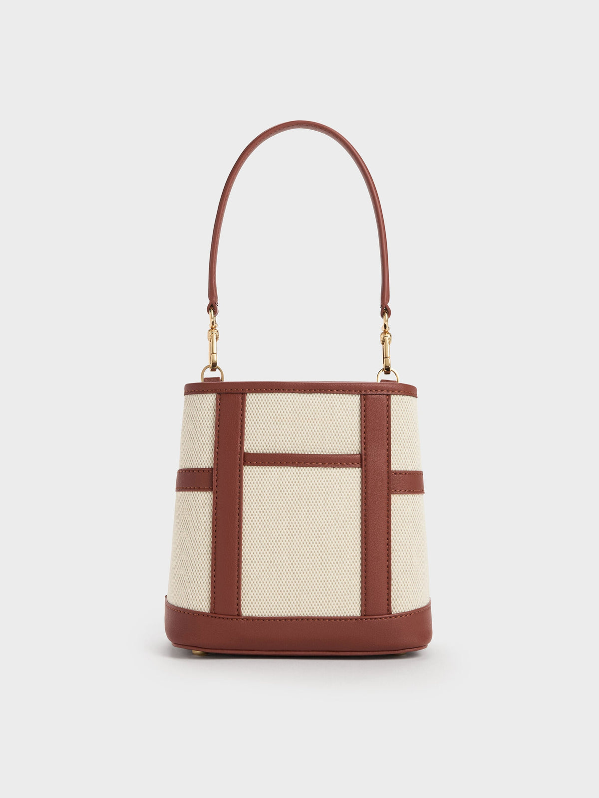 CHARLES & KEITH Quality / Scottie Canvas Bucket Bag - Brick