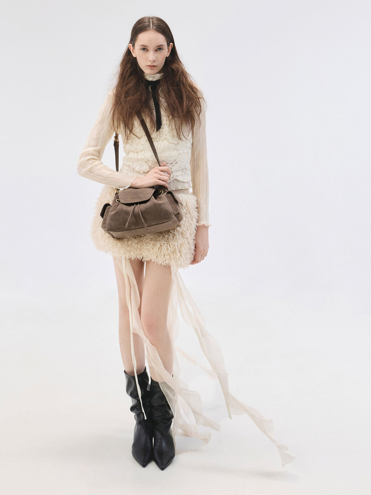 CHARLES & KEITH Essential / Noane Side-Pocket Two-Way Bucket Bag - Stone Grey