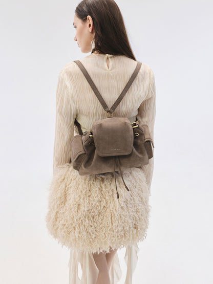 CHARLES & KEITH Essential / Noane Side-Pocket Two-Way Bucket Bag - Stone Grey