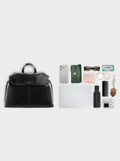 CHARLES & KEITH Classic / XL Noane Backpack - Noir