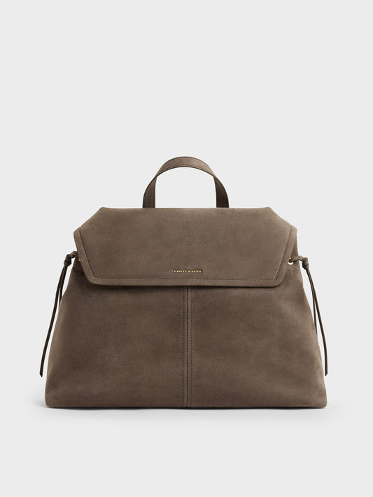 CHARLES & KEITH Discount / XL Noane Backpack - Stone Grey