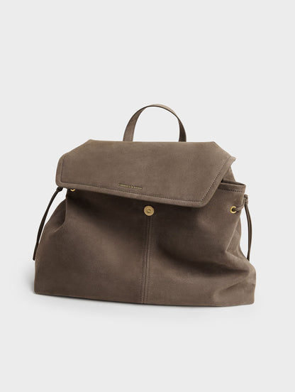 CHARLES & KEITH Discount / XL Noane Backpack - Stone Grey
