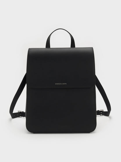 CHARLES & KEITH Hot Sale / Octavia Front-Flap Backpack - Noir