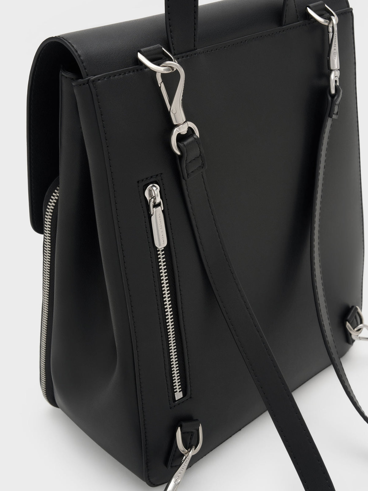 CHARLES & KEITH Hot Sale / Octavia Front-Flap Backpack - Noir