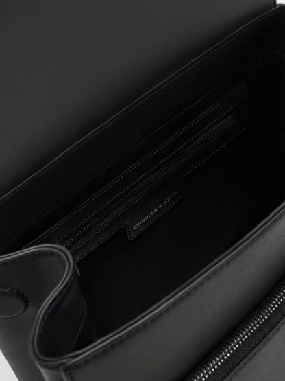 CHARLES & KEITH Hot Sale / Octavia Front-Flap Backpack - Noir