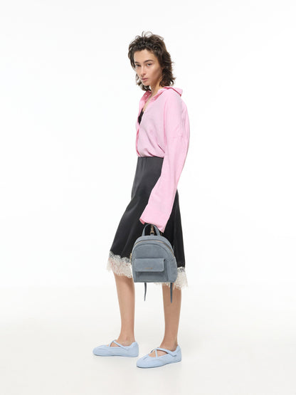 CHARLES & KEITH Best Seller / Alva Quilted Front-Pocket Backpack - Smoky Blue