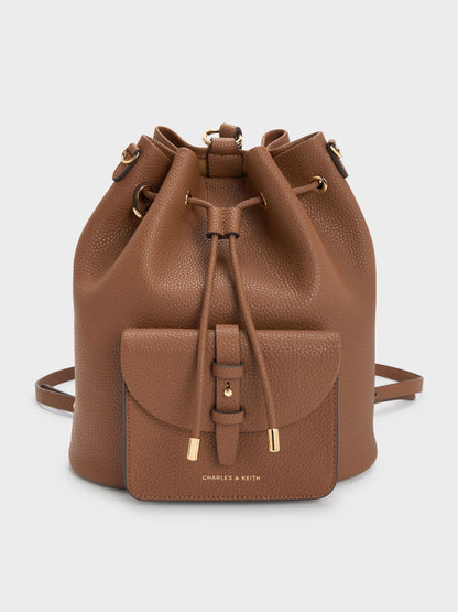 CHARLES & KEITH Hot Sale / Beryl Drawstring Backpack - Chocolate