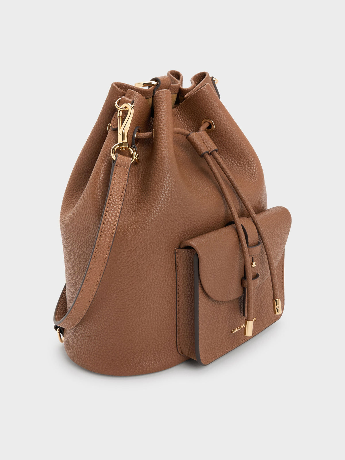 CHARLES & KEITH Hot Sale / Beryl Drawstring Backpack - Chocolate