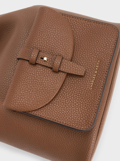 CHARLES & KEITH Hot Sale / Beryl Drawstring Backpack - Chocolate