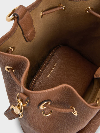 CHARLES & KEITH Hot Sale / Beryl Drawstring Backpack - Chocolate
