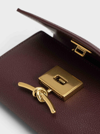 CHARLES & KEITH Classic / Huxley Metallic-Knot Wallet - Dark Chocolate