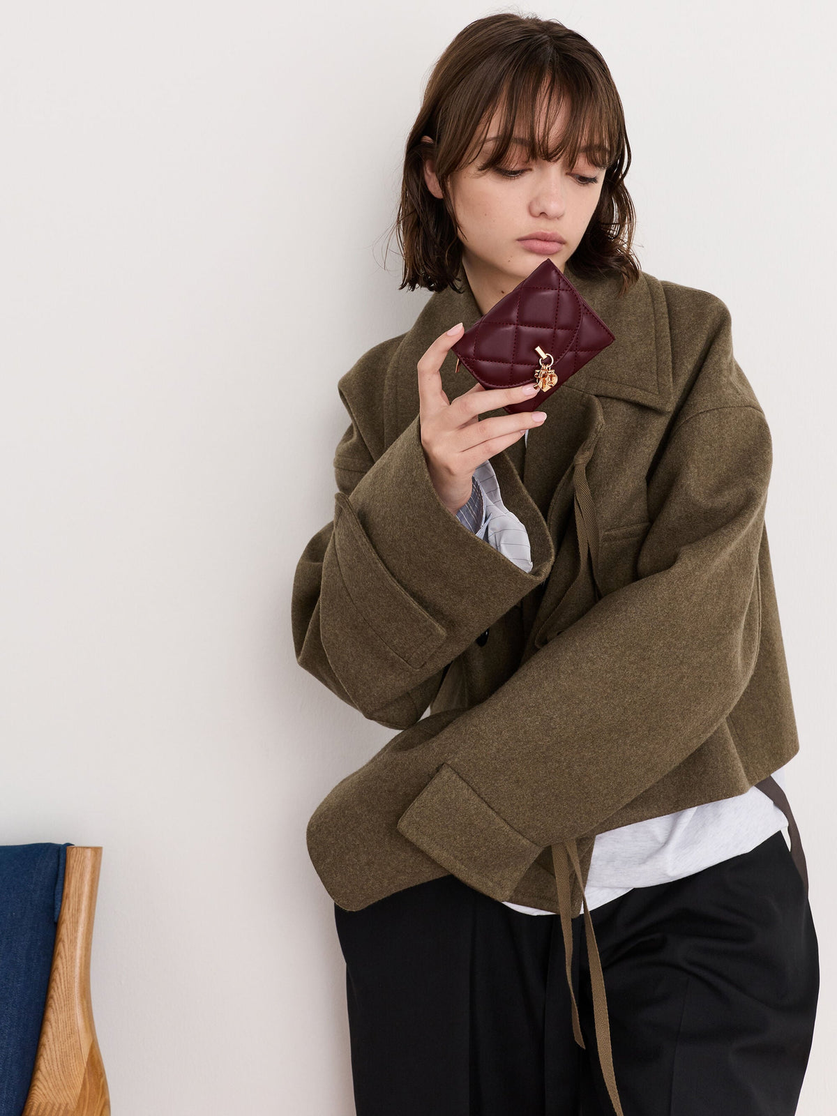 CHARLES & KEITH Sale / Arrietty Quilted Curved-Flap Wallet - Wineberry Red