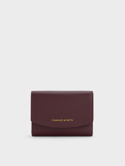 CHARLES & KEITH Top Pick / Briony Curved Flap Wallet - Wineberry Red