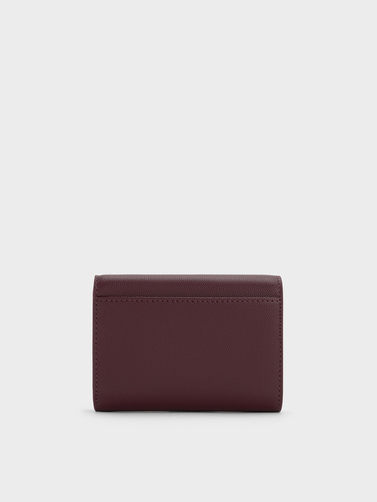 CHARLES & KEITH Top Pick / Briony Curved Flap Wallet - Wineberry Red
