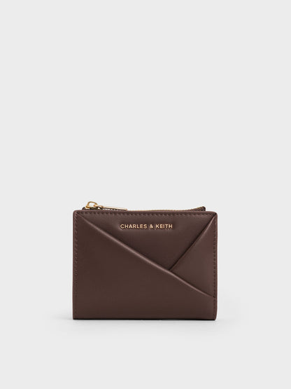 CHARLES & KEITH Latest / Midori Geometric Top-Zip Wallet - Espresso Brown