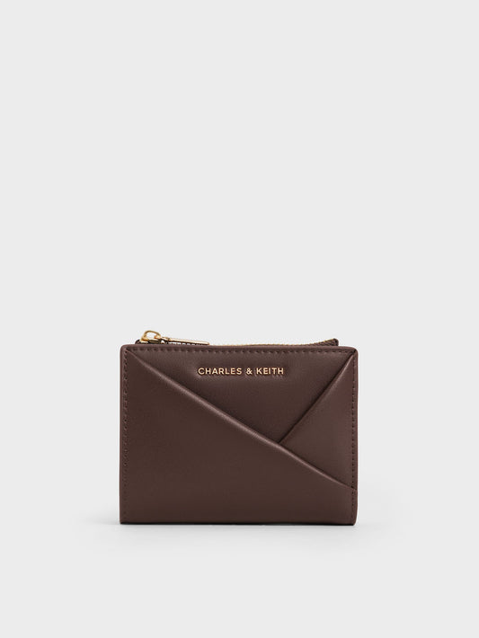 CHARLES & KEITH Latest / Midori Geometric Top-Zip Wallet - Espresso Brown