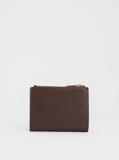 CHARLES & KEITH Latest / Midori Geometric Top-Zip Wallet - Espresso Brown