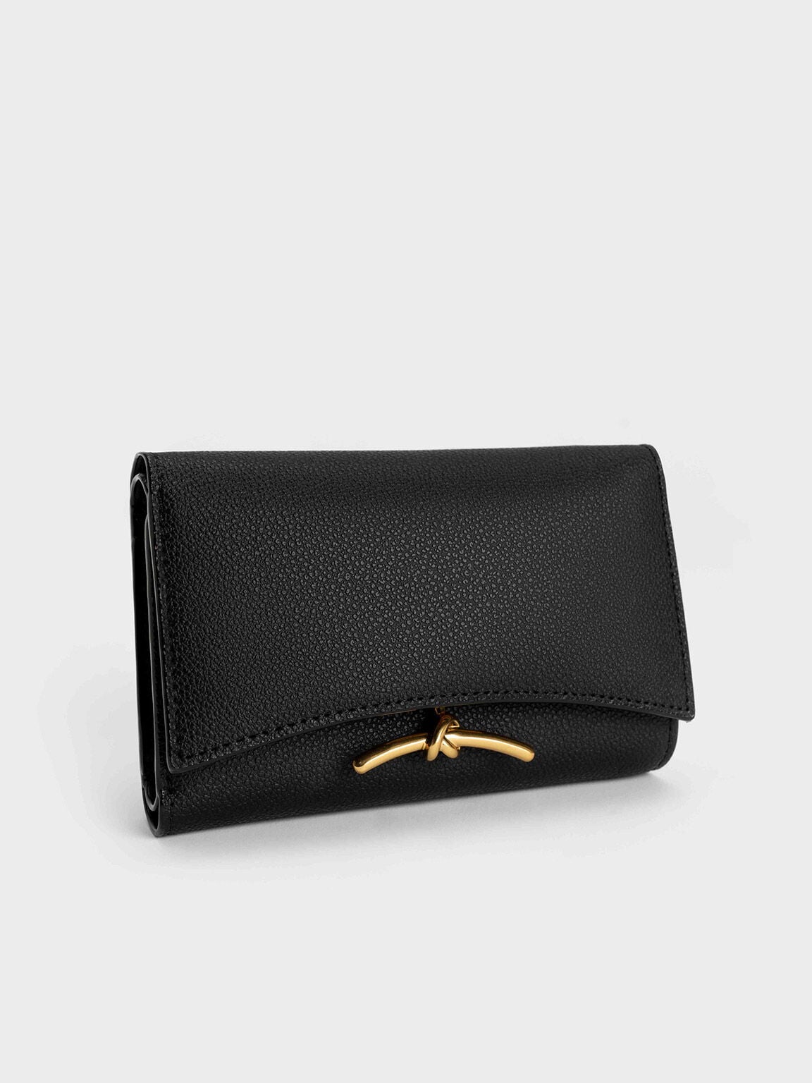 CHARLES & KEITH Featured / Huxley Metallic-Knot Wallet - Black