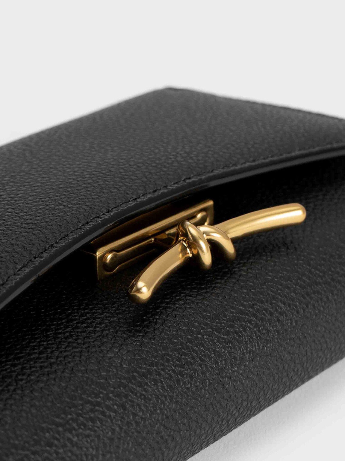 CHARLES & KEITH Featured / Huxley Metallic-Knot Wallet - Black
