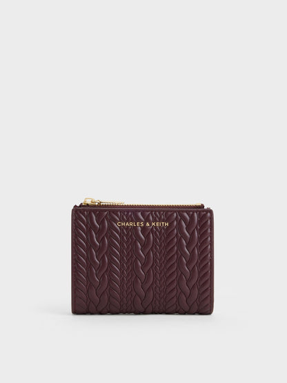 CHARLES & KEITH Featured / Apolline Textured Top-Zip Wallet - Wineberry Red