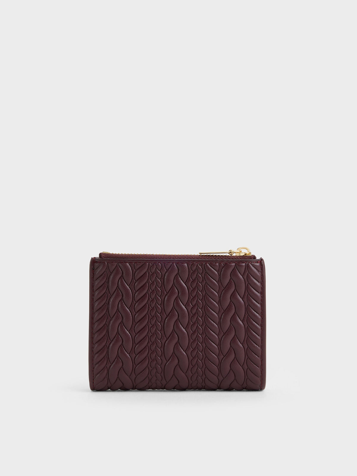 CHARLES & KEITH Featured / Apolline Textured Top-Zip Wallet - Wineberry Red