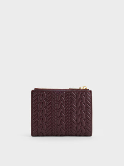 CHARLES & KEITH Featured / Apolline Textured Top-Zip Wallet - Wineberry Red