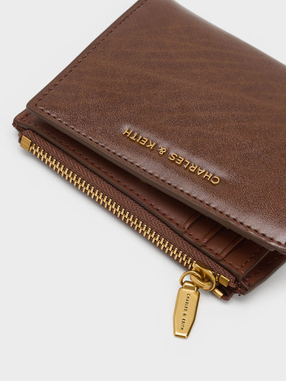 CHARLES & KEITH Signature / Harmonee Top-Zip Small Wallet - Chocolate