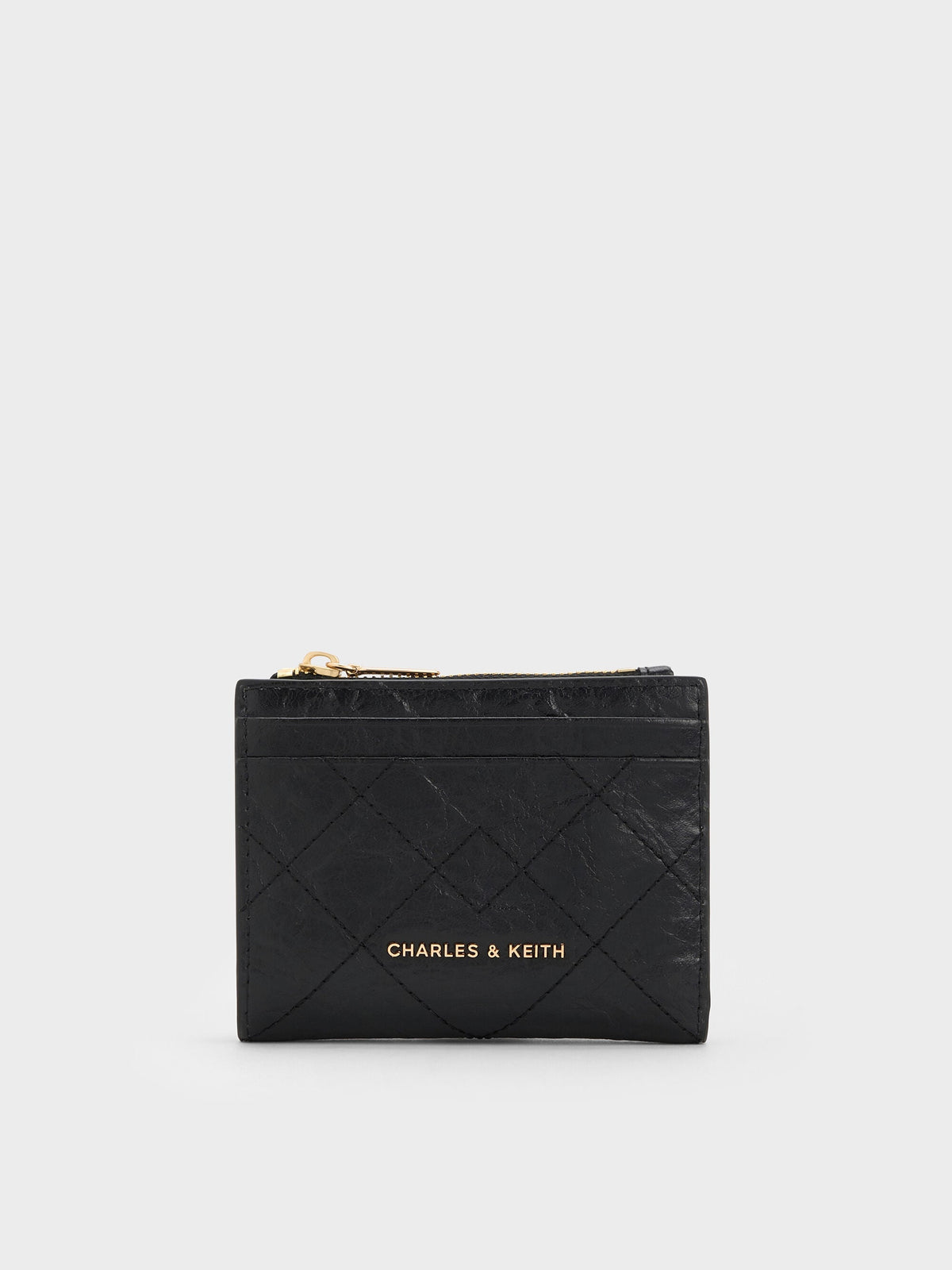 CHARLES & KEITH Recommended / Duo Quilted Small Wallet - Black