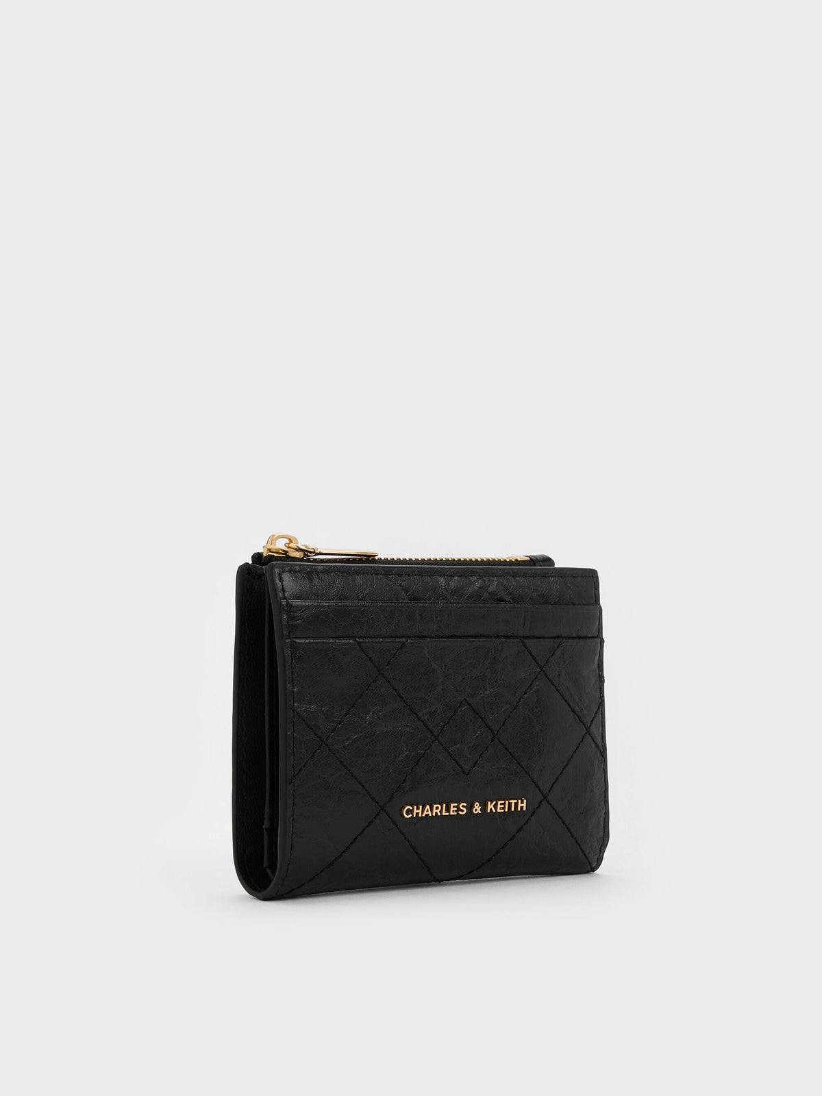 CHARLES & KEITH Recommended / Duo Quilted Small Wallet - Black